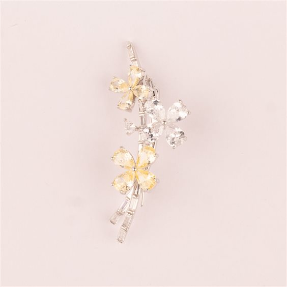 Brosche Ultima Edizione Dame in Silber SA00366-GIALLO - SA00366-GIALLO